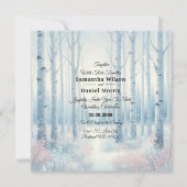 Frosted Blue Birch Forest Wedding Einladung (Vorderseite)