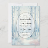 Frosted Blue Birch Forest Wedding Einladung (Vorderseite)