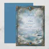 Frosted Blue Castle Hochzeit Einladung (Vorne/Hinten)