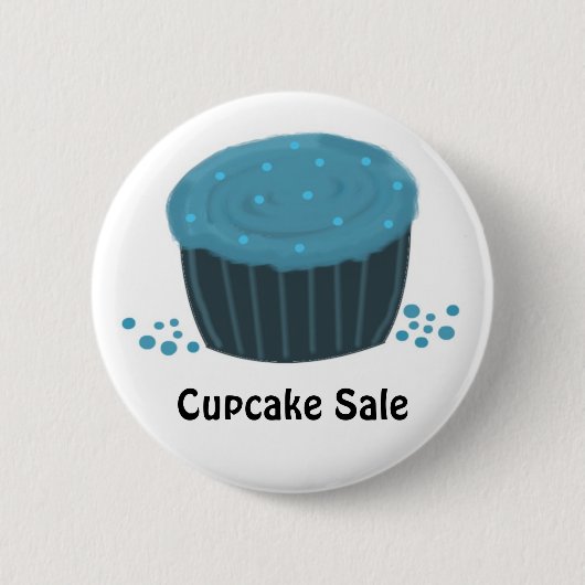 Frosted Blue Cupcake - Cupcake-Verkauf Button (Vorderseite)