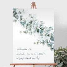 Frosted Blue Eucalyptus Winter Engagement Welcome