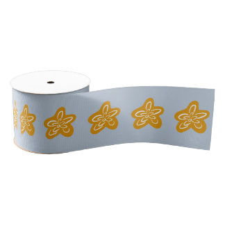 Frosted Blue Princess Golden Flowers Geburtstag Ripsband