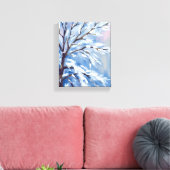Frosted Branches | Winter Snow Tree Painting Leinwanddruck (Insitu (Wohnzimmer))