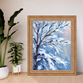Frosted Branches | Winter Snow Tree Painting Poster