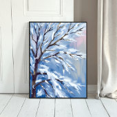 Frosted Branches | Winter Snow Tree Painting Poster