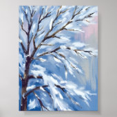 Frosted Branches | Winter Snow Tree Painting Poster (Vorne)