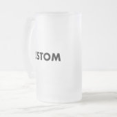 Frosted Custom Beer Stein Glass Blank - 16oz Pint Mattglas Bierglas (Vorderseite Links)
