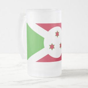 Frosted Glass Becher mit Flagge von Burundi Mattglas Bierglas