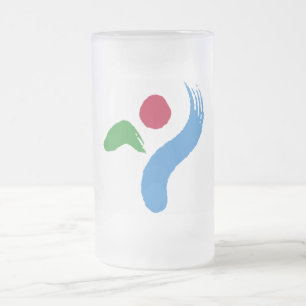 Frosted Glass Becher mit Flagge von Seoul, Südkore Mattglas Bierglas