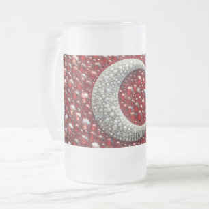 Frosted Glass Becher mit türkischem Farbmuster Mattglas Bierglas