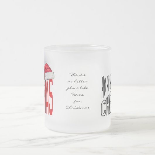 Frosted Glass Mug 10oz : It's Christmas (red) Mattglastasse (Mittel)