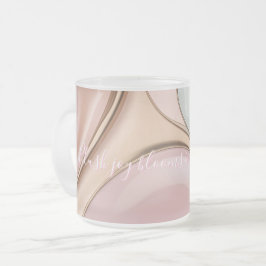Frosted glass mug in stylish abstract graphic mattglastasse