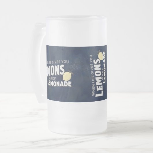 Frosted Glass Mug Matte Finish Optimism Quote Mattglas Bierglas (Vorderseite Links)