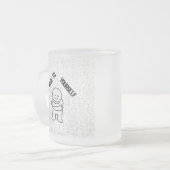 ☕ Frosted Glass Mug with "Be Nice To Yourself"  Mattglastasse (Vorderseite Links)
