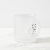 Frosted Glass Mug with Clean Bicycle Design Mattglastasse (VorderseiteRechts)