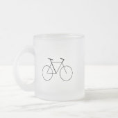 Frosted Glass Mug with Clean Bicycle Design Mattglastasse (Links)