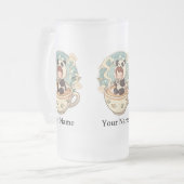 Frosted Glass Panda Cold Brew Becher Mattglas Bierglas (Vorderseite Links)