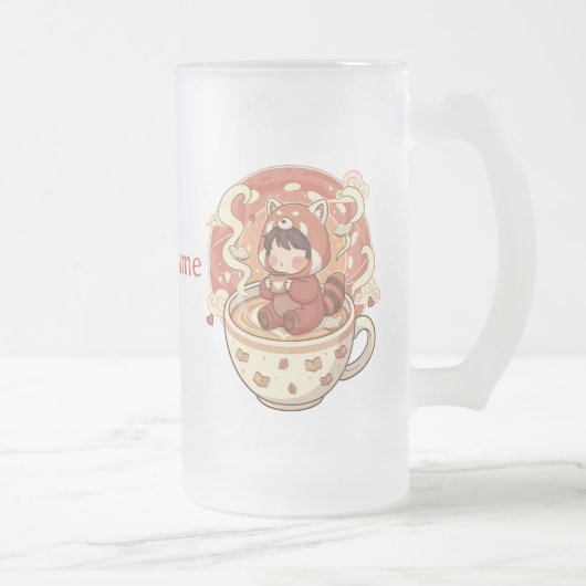 Frosted Glass Red Panda Warm Glow Mug Mattglas Bierglas (Rechts)
