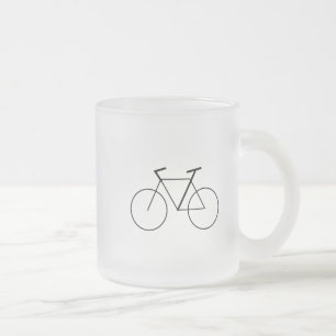Frosted Glass Tasse mit sauberem Fahrrad-Design