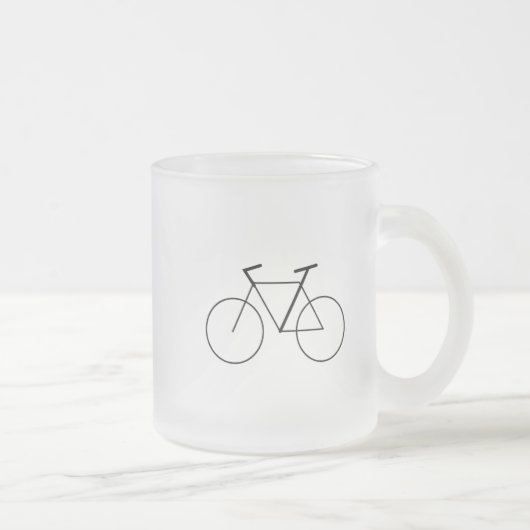 Frosted Glass Tasse mit sauberem Fahrrad-Design (Rechts)