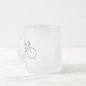 Frosted Glass Tasse mit sauberem Fahrraddesign (Vorderseite Links)