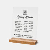 Frosted Logo and Business Hours Acrylic Display Acrylschild (Winkel)