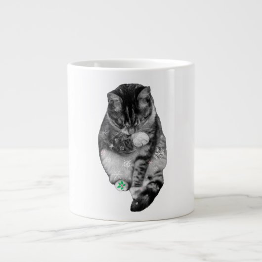 Frosted Paw Feiertags-Tasse Jumbo-Tasse (Vorderseite)