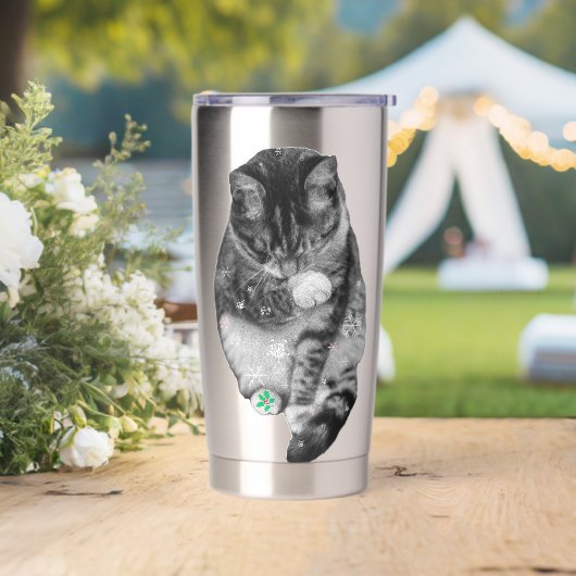 Frosted Paw Feiertags-Tasse Thermobecher (Hochzeit)