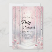 Frosted Petals in a Winter Woodland Baby Shower Einladung (Vorderseite)