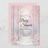 Frosted Petals in a Winter Woodland Baby Shower Einladung (Vorne/Hinten)