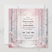 Frosted Petals in a Winter Woodland Wedding Einladung (Vorderseite)