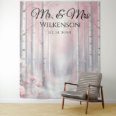 Frosted Petals in a Winter Woodland Wedding  Wandteppich (Beispiel)