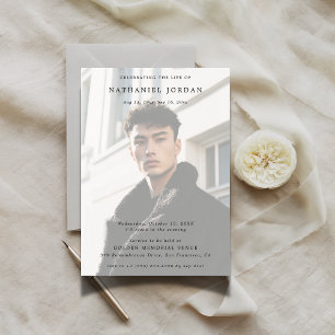 Frosted Photo-Feier des Lebens Trauer-Gedenkfeier Einladung