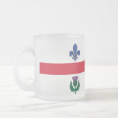 Frosted small glass mug with flag of Montreal Mattglastasse (Links)