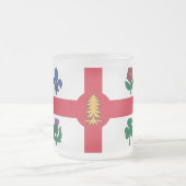 Frosted small glass mug with flag of Montreal Mattglastasse (Mittel)