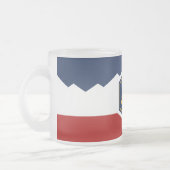 Frosted small glass mug with flag of Utah, USA Mattglastasse (Links)
