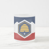 Frosted small glass mug with flag of Utah, USA Mattglastasse (Mittel)