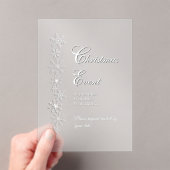 Frosted Snowflake Christmas Acrylic Invitation Acryleinladungen (Insitu (Handheld))