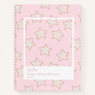Frosted Star Cookies Große Transparente Rahmen Notizblock