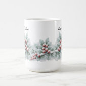 Frosted Winter Berry and Spruce Botanical Holiday  Kaffeetasse (Mittel)