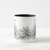 Frosted Winter Berry and Spruce Botanical Holiday  Tasse (Zentrum)