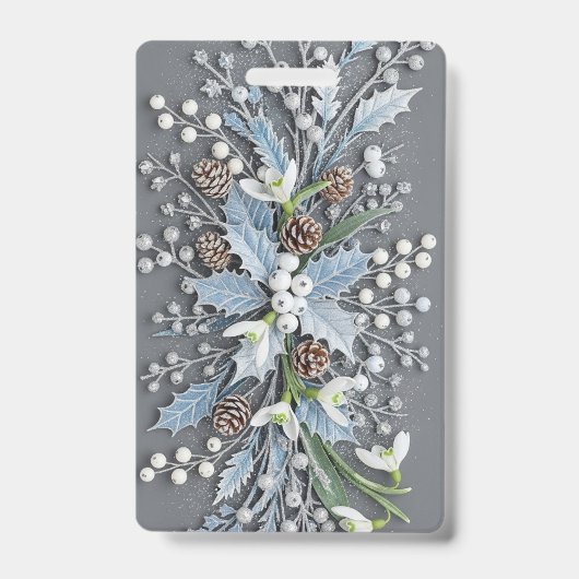 Frosted Winter Snowdrop Floral Arrangement Ausweis (Vorderseite)