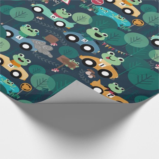 Froster Rennfahrer Kinder Personalisiert Geschenkpapier (Ecke)