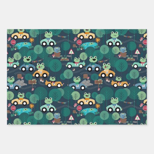 Froster Rennfahrer Kinder Personalisiert Geschenkpapier Set (Vorderseite 2)