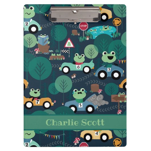 Froster Rennfahrer Kinder Personalisiert Klemmbrett (Vorderseite)