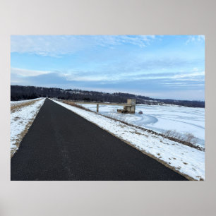 Froster See mit Wegplakat Poster