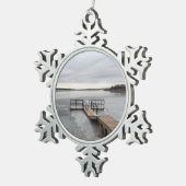 Froster See Schneeflocken Zinn-Ornament (Rechts)