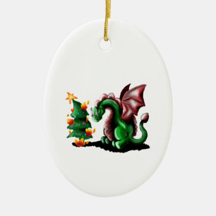 Froster Weihnachtsdrache Keramik Ornament