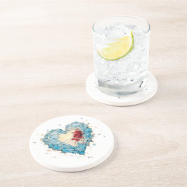 Frostes Herz Getränkeuntersetzer