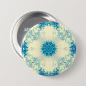 Frostes Wasser Frostig Blaue Winterschneeflocke Button (Vorne & Hinten)